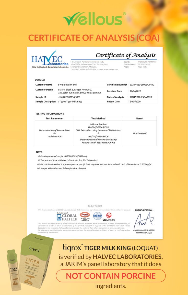 Tigrox Tiger Milk King | Wellous Australia 4 Tiger Milk King Loquat Halvec EN certification