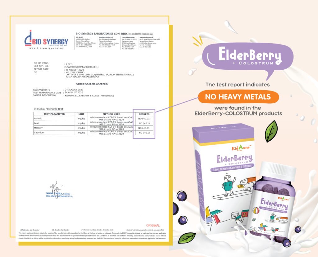Kidaone Elderberry Colostrum | Wellous Australia 6 KIDAONE_Heavy-metal-eng_cert