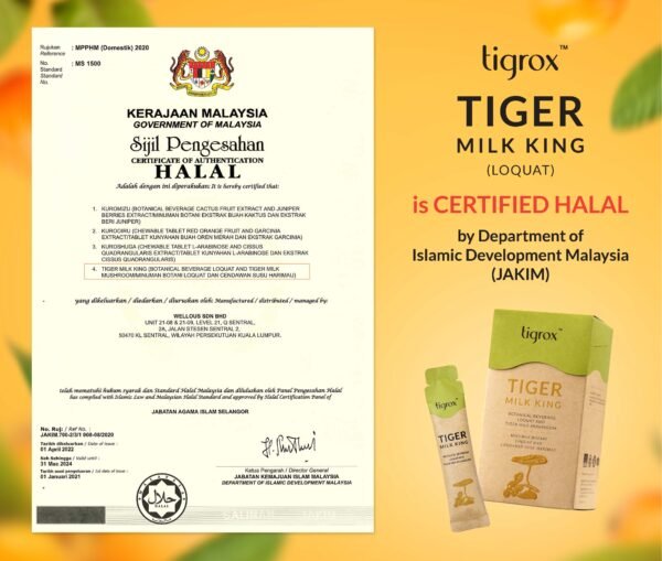 Tiger Milk King Loquat Halal Cert