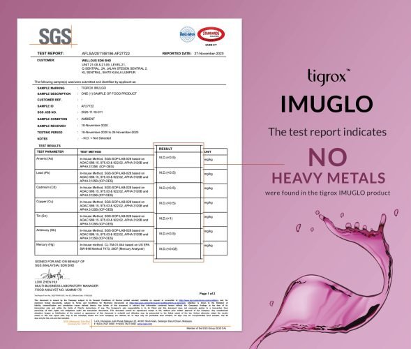 Imuglo COA (No Heavy Metals) EN