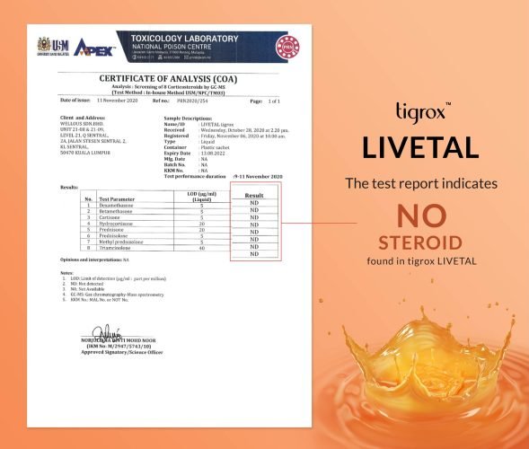 Livetal COA (No Steroid) EN